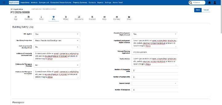 HorizoNext Building Control browser-based case workflow screen