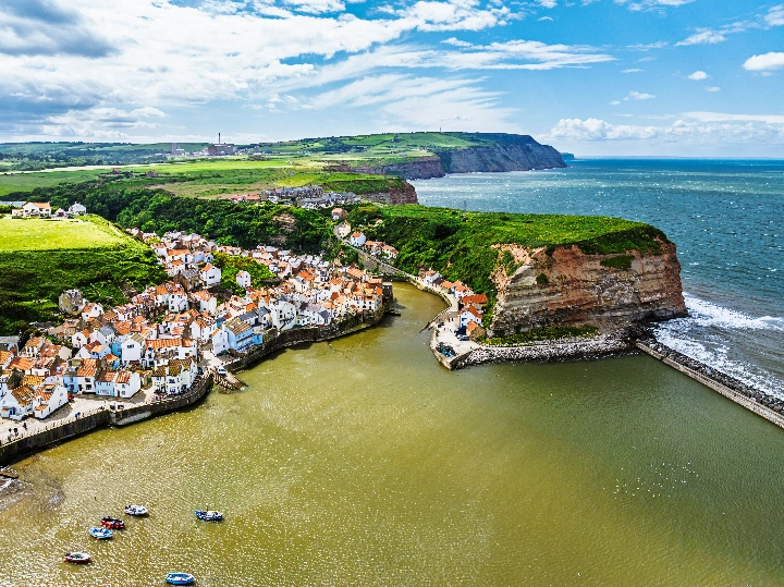 Coastal village landscape in the North York Moors area